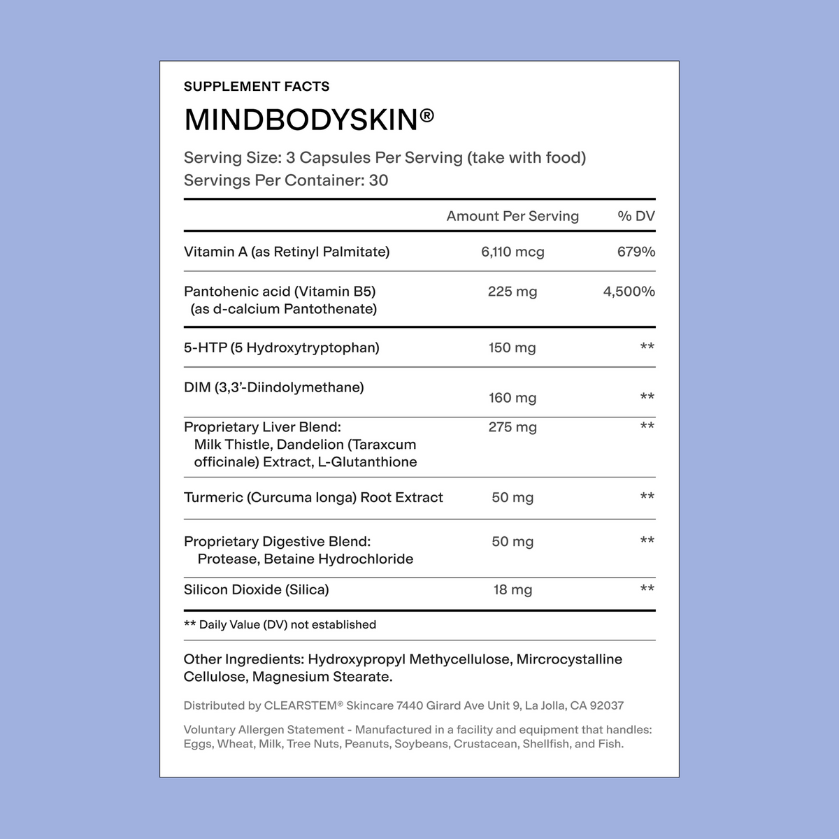 CLEARSTEM MINDBODYSKIN® Daily Skin Support
